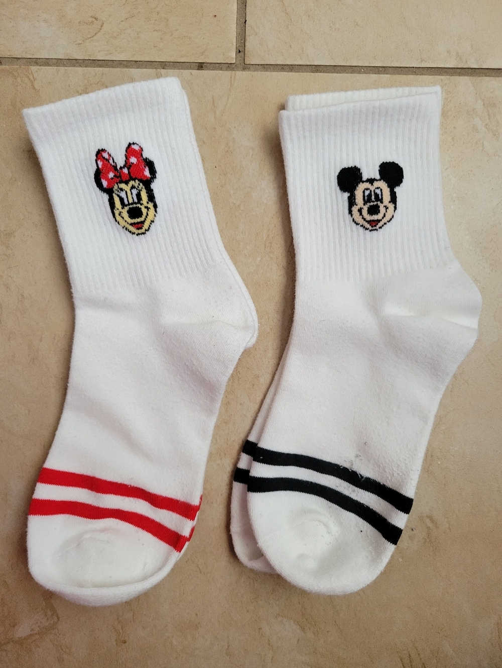 White Mickey & Minnie Socks